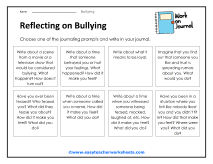 bullying activity sheets