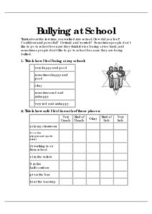 bullying classroom worksheet
