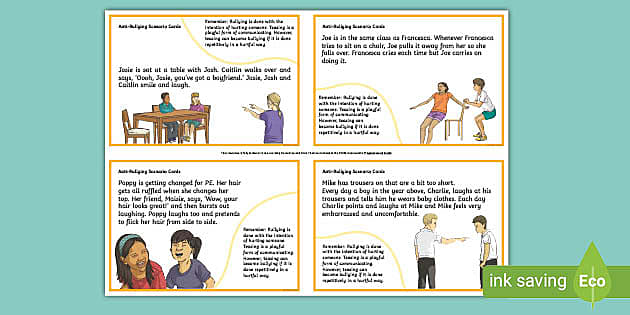bullying scenarios worksheet
