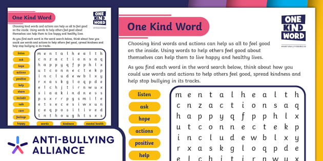 bullying word search