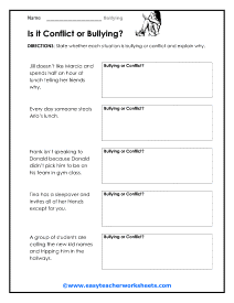 Bullying Worksheets
