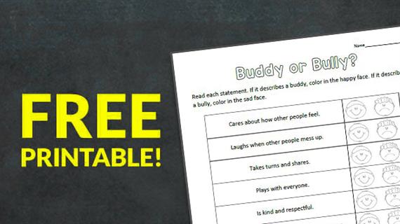 Free Printable: Buddy or Bully? Worksheet - We Are Teachers