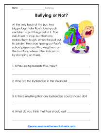 Bullying Worksheets