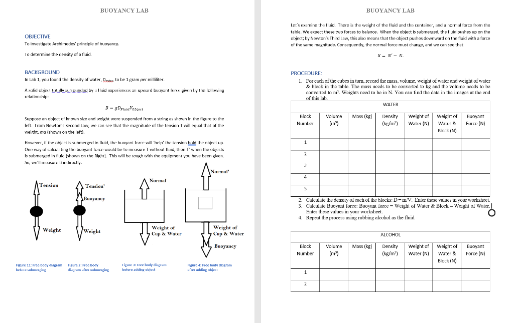 Buoyancy and Archimedes Principle Problem Set 1 Worksheets Library
