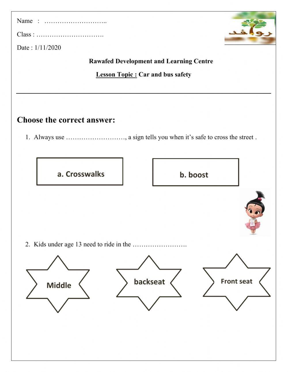 Car and bus safety worksheet Live Worksheets Worksheets Library