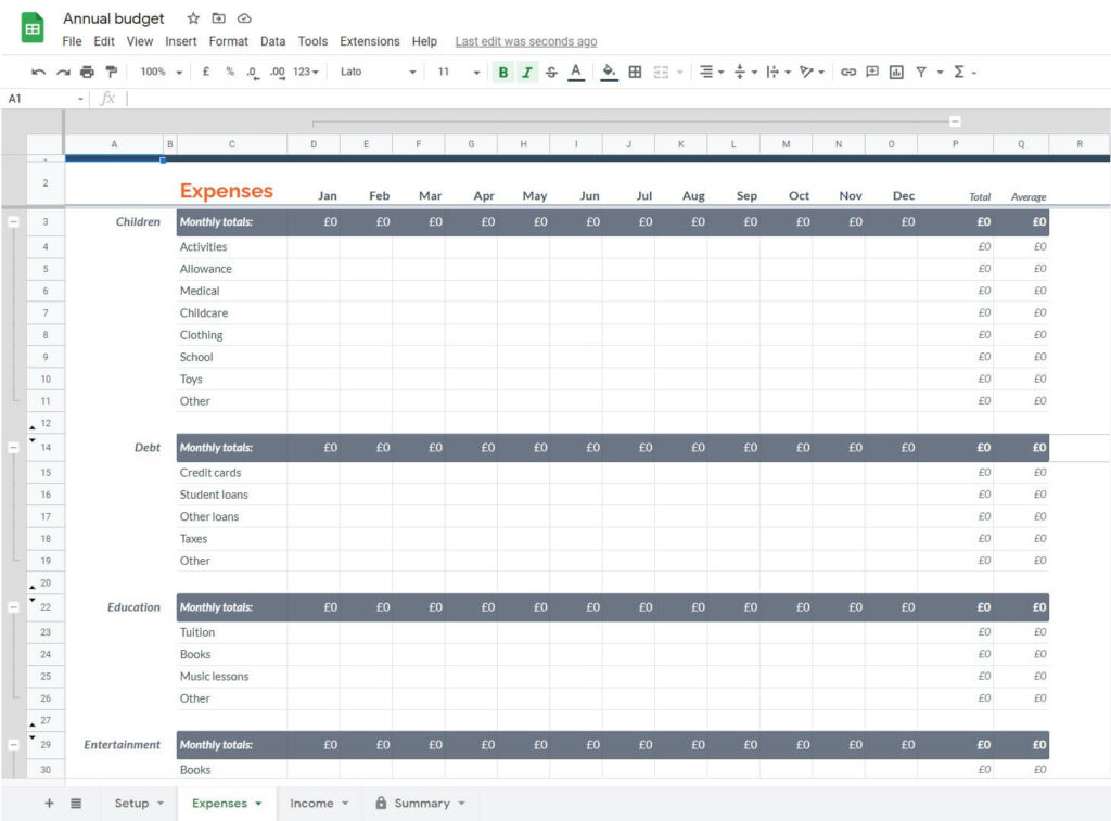 business expenses worksheet