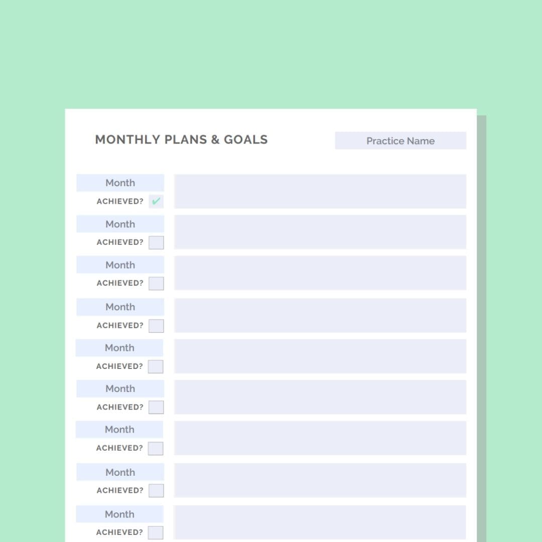 business goals worksheet