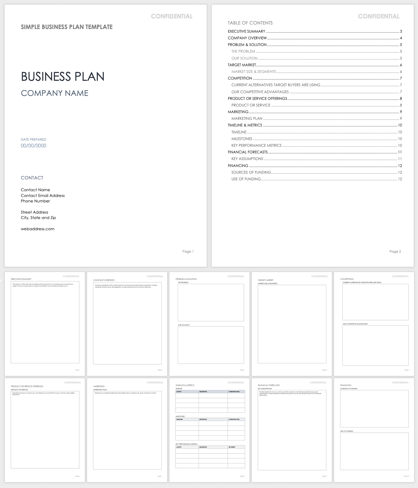 Free Simple Business Plan Templates | Smartsheet