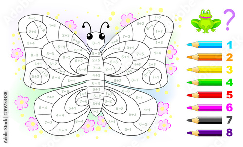 Math education for children. Coloring book. Mathematical exercises ...