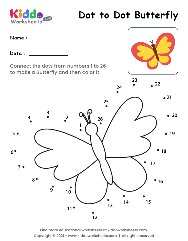 butterfly worksheet for kindergarten