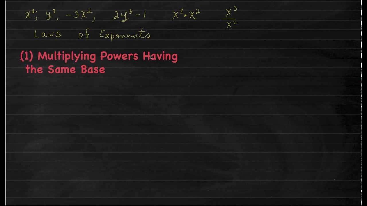 CAHSEE - GED Math Laws of Exponents 4 - Multiplying Powers Having ...