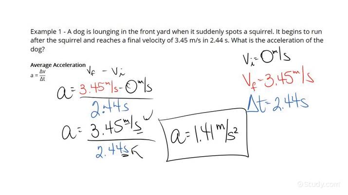Solving Problems Calculating the Average Acceleration of an Object ...