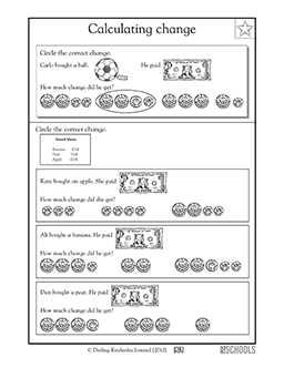 Calculating change | 2nd grade, 3rd grade, 4th grade Math ...