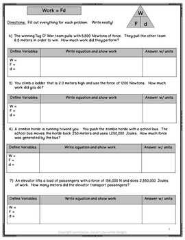 Calculating Work Worksheet by Delzers Dynamite Designs worksheets library