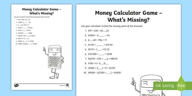 calculator practice worksheet middle school