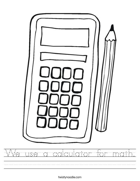 We use a calculator for math Worksheet - Twisty Noodle