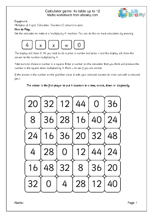 Calculator activities - URBrainy.com