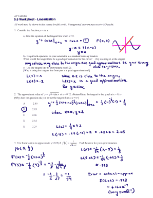 Calculus Worksheet - Fill and Sign Printable Template Online
