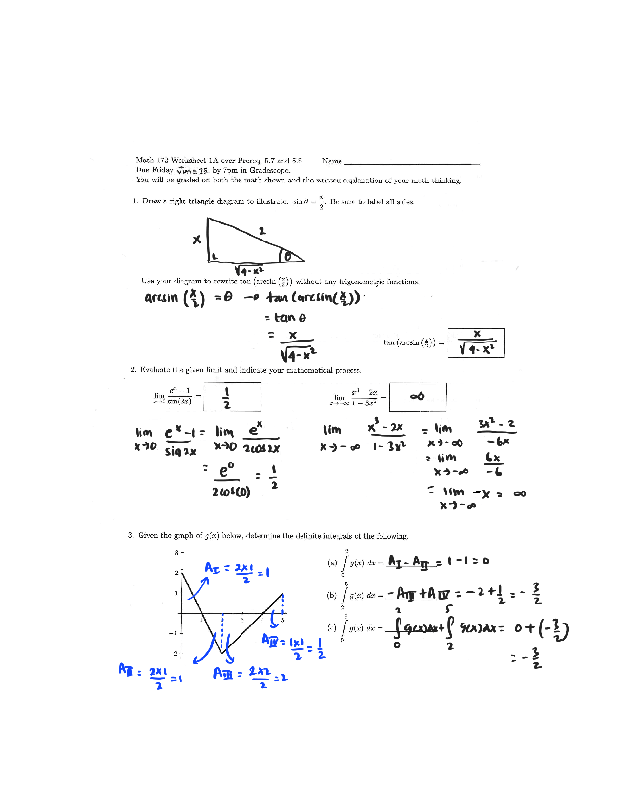 Solved MAT1475 Calculus I Derivative worksheet Differentiate