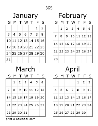 Download 365 Printable Calendars