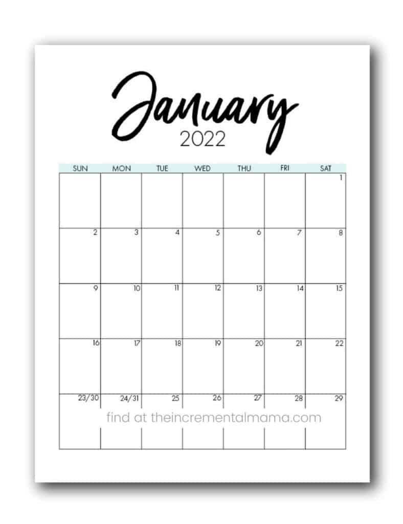 calendar printables