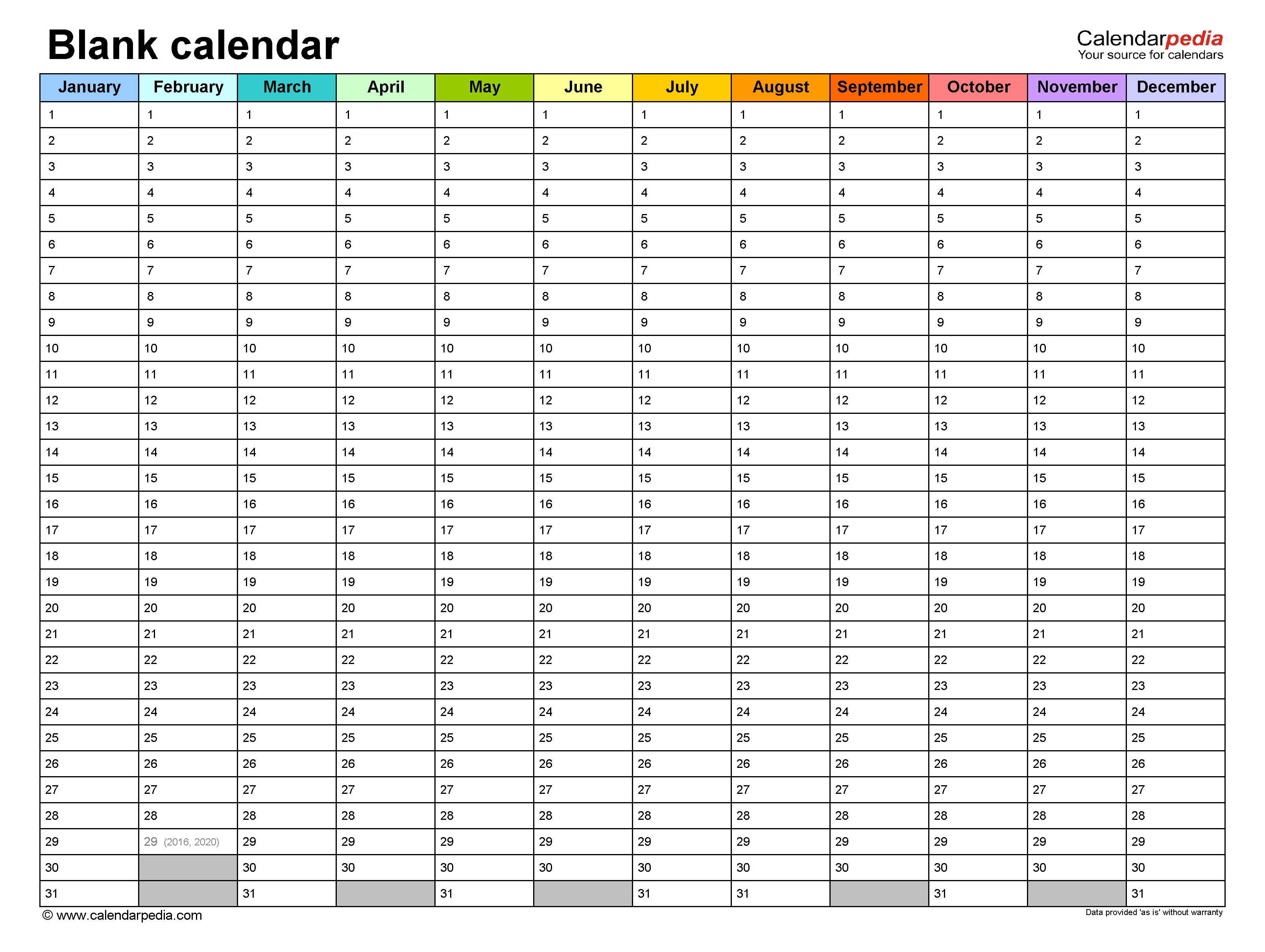 calendar templates