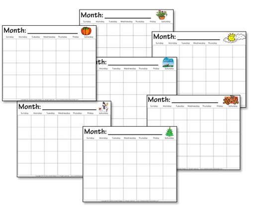 calendar worksheet kindergarten