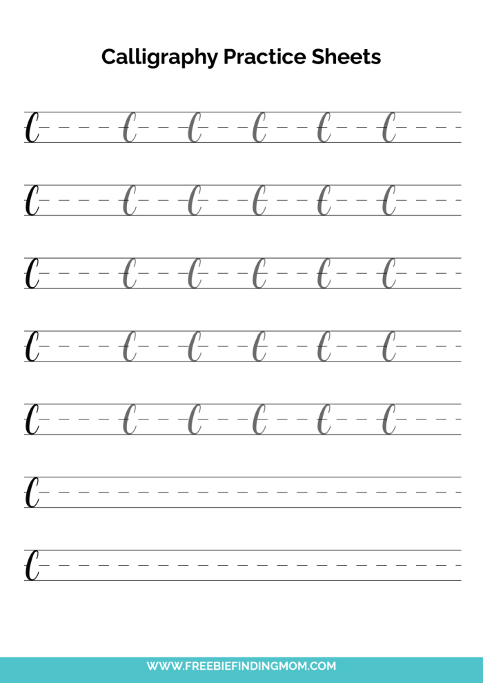 Free Beginner Calligraphy Practice Sheets (PDFs) - Freebie Finding Mom