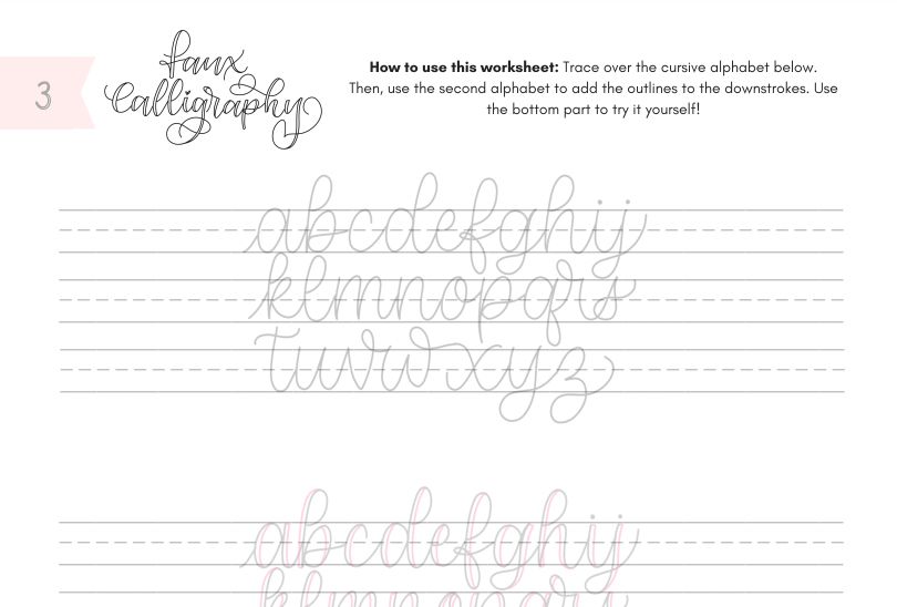 9 Free Calligraphy Practice Sheets