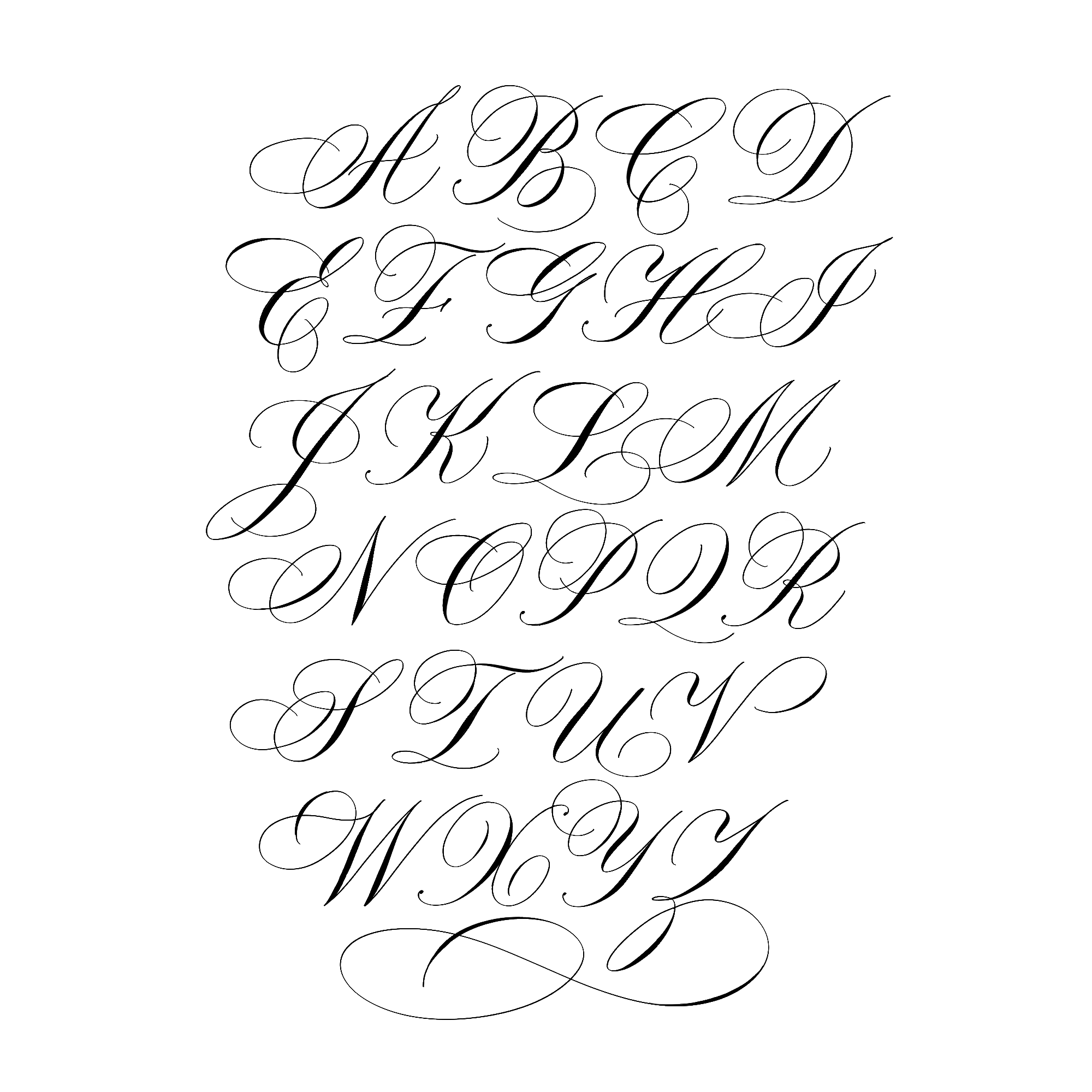 Calligraphy Letters Printable Calligraphy Letters Printable