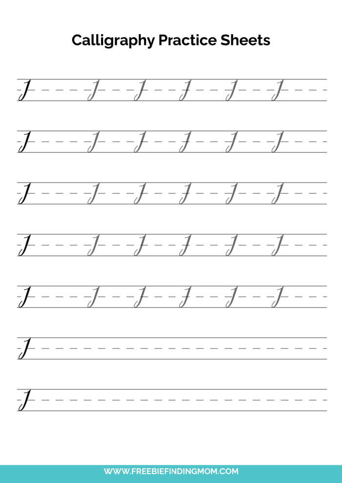 Free Beginner Calligraphy Practice Sheets (PDFs) - Freebie Finding Mom