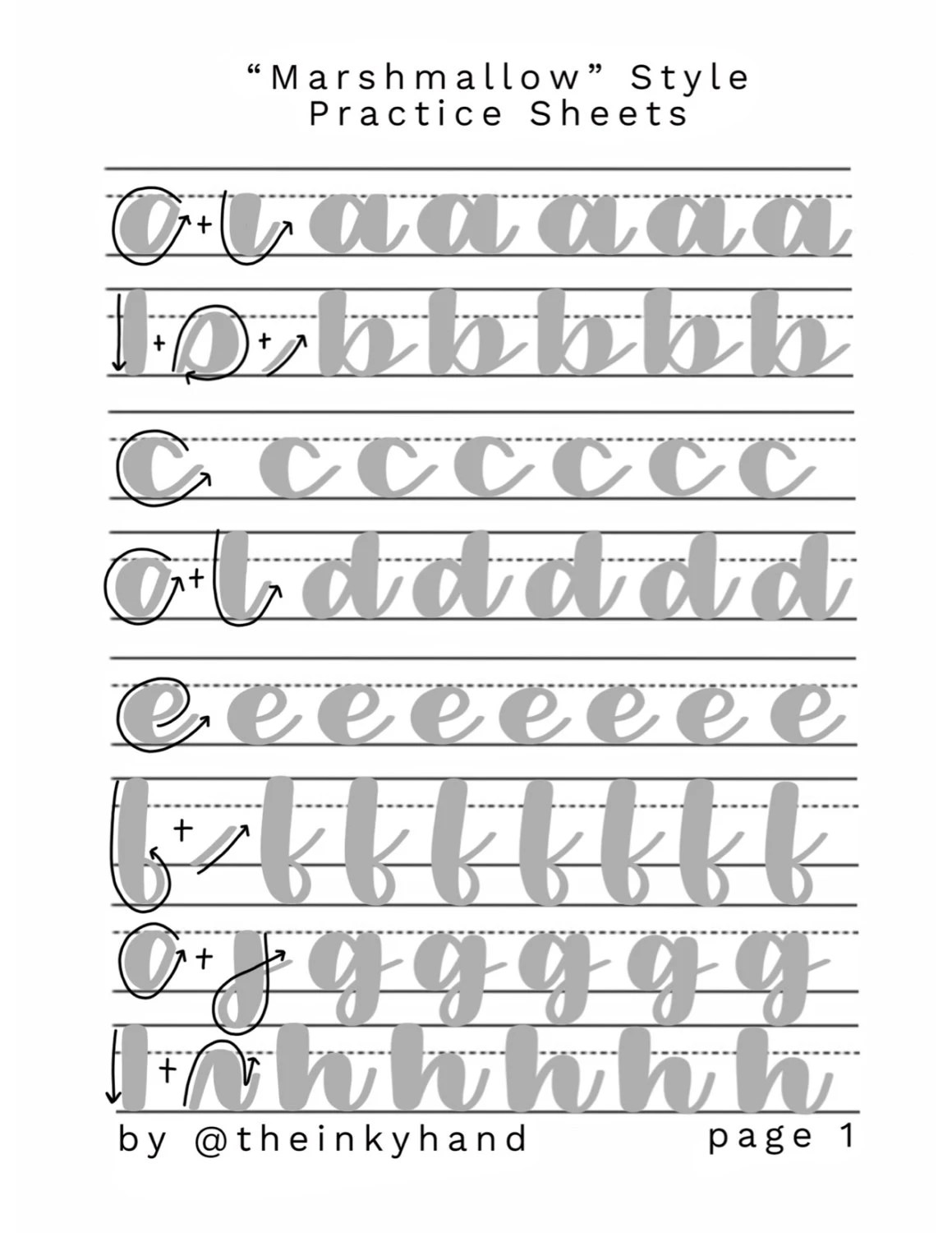 Free Printable Calligraphy Sheets