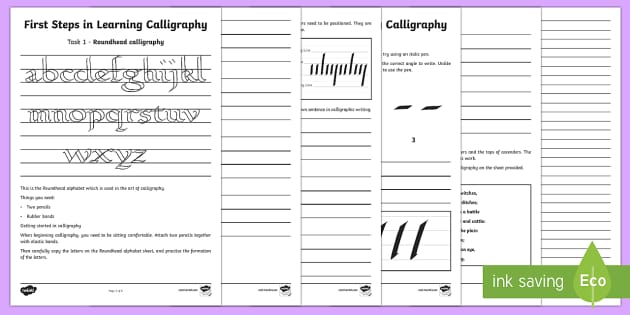 Beautiful Handwriting Worksheets | Learn Calligraphy