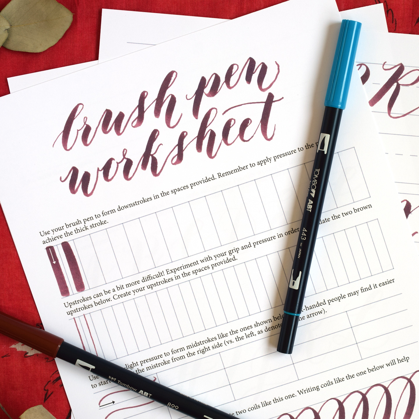 Free Brush Pen Calligraphy Worksheet - The Postmans Knock