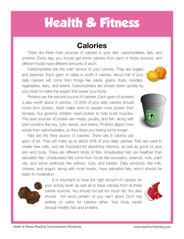 calorie worksheet