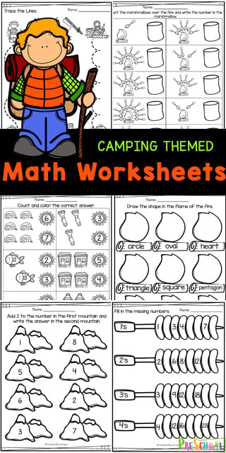 FREE FREE Camping Math Worksheets for Preschool
