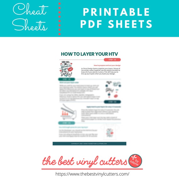 Printable Cheat Sheets for How To Layer Heat Transfer Vinyl - Beginners  Guide PDF Instant Download