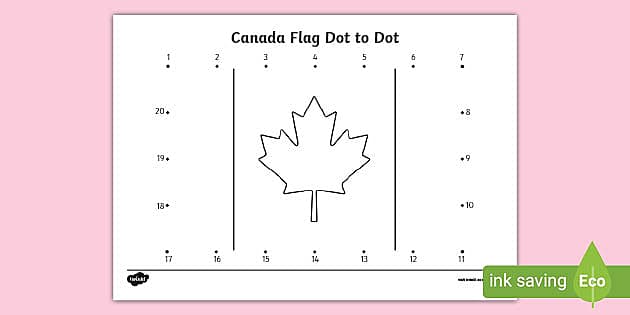 FREE! - Canada Flag Dot to Dot Worksheet - Flags | Twinkl