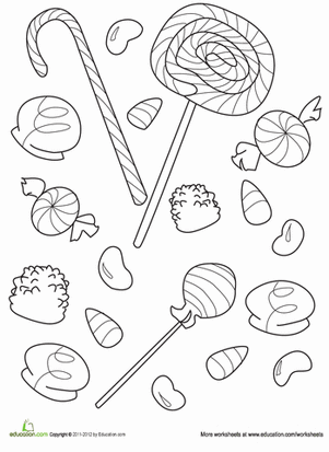 candy worksheet for kindergarten