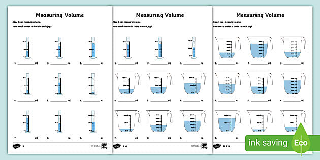 Year 2 Measuring Capacity/Volume Differentiated Worksheets