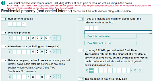 capital gain tax worksheet