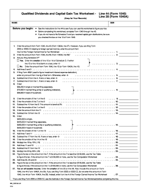 2021 Qualified Dividends And Capital Gains Worksheet - Fill Online ...
