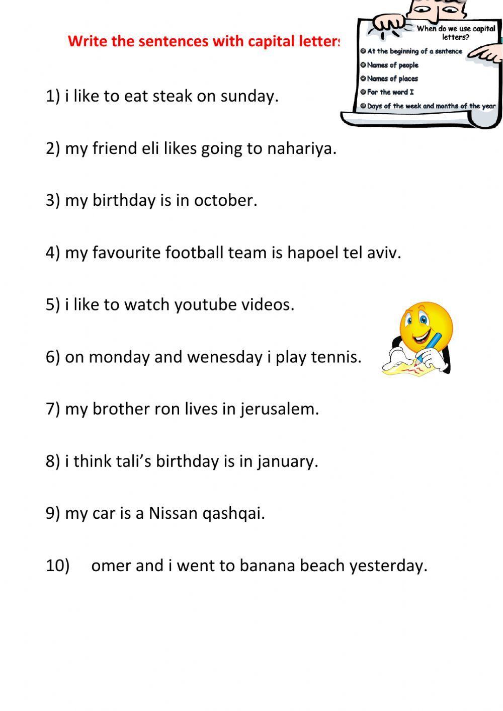 Capital Letter Worksheet Practice Capitalization With Fun Exercises