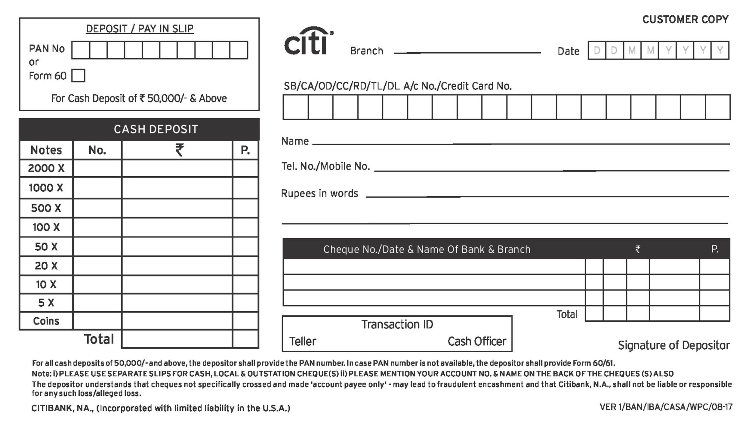 capital one printable deposit slip
