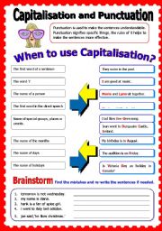 Capitalisation and Punctuation - ESL worksheet by shusu-euphe