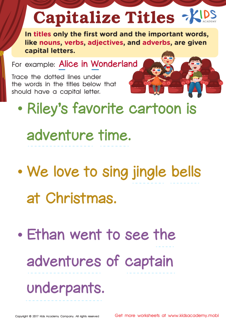 capitalization in titles worksheet