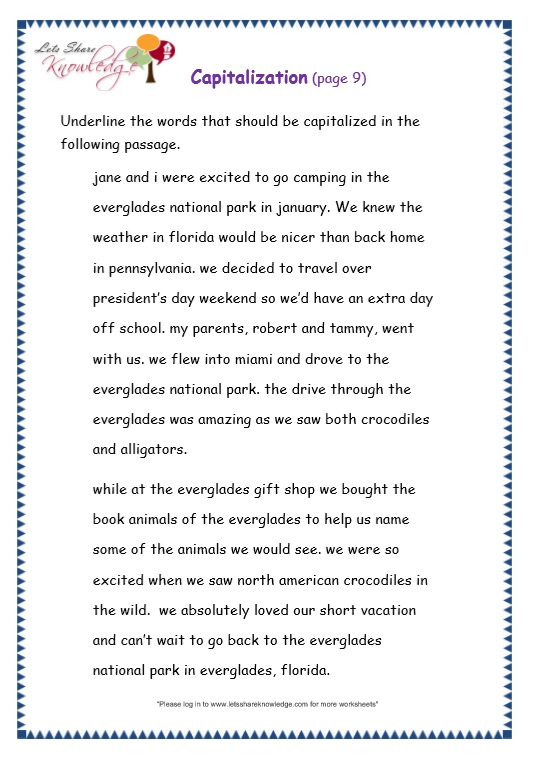 capitalization worksheet for adults