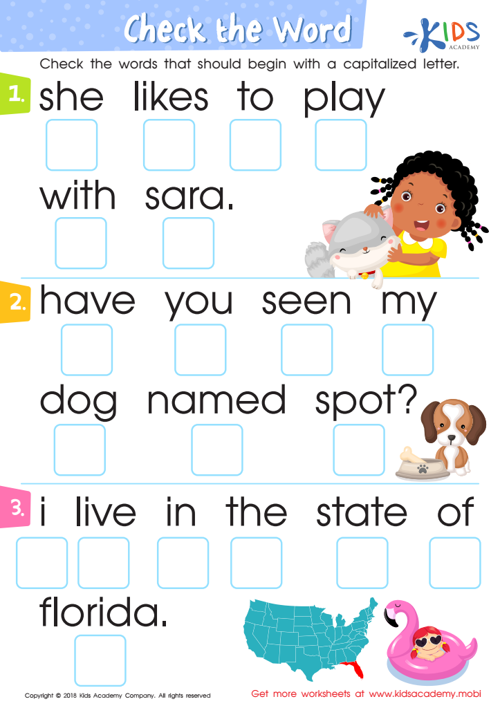 Free Normal Capitalization Worksheets for Ages 3-6