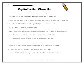 Capitalization Worksheets