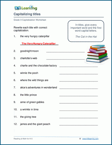 Grade 3 Capitalization Worksheets | Worsheets library